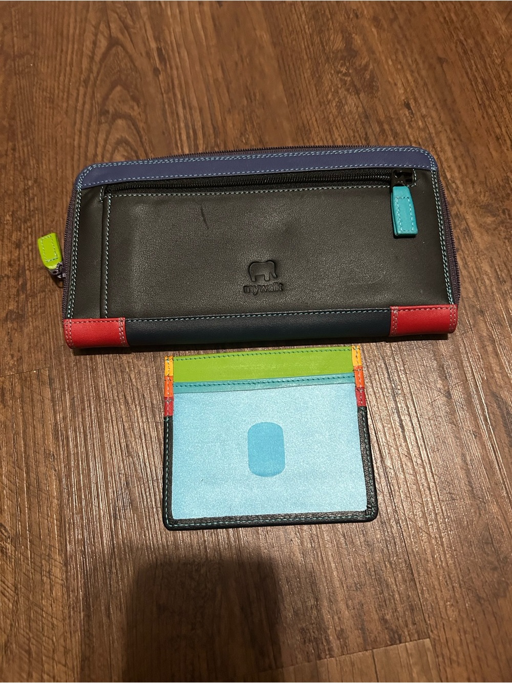 Mywalit Colorblock Zip Wallet with Matching Cardholder - Picture 2 of 3